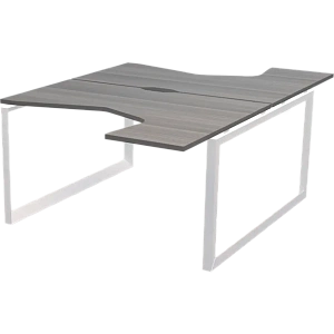 Бенч эргономичный на 2 рабочих места на металлокаркасе Protech НТМП.О.Б2-040 Лиственница/Белый фото