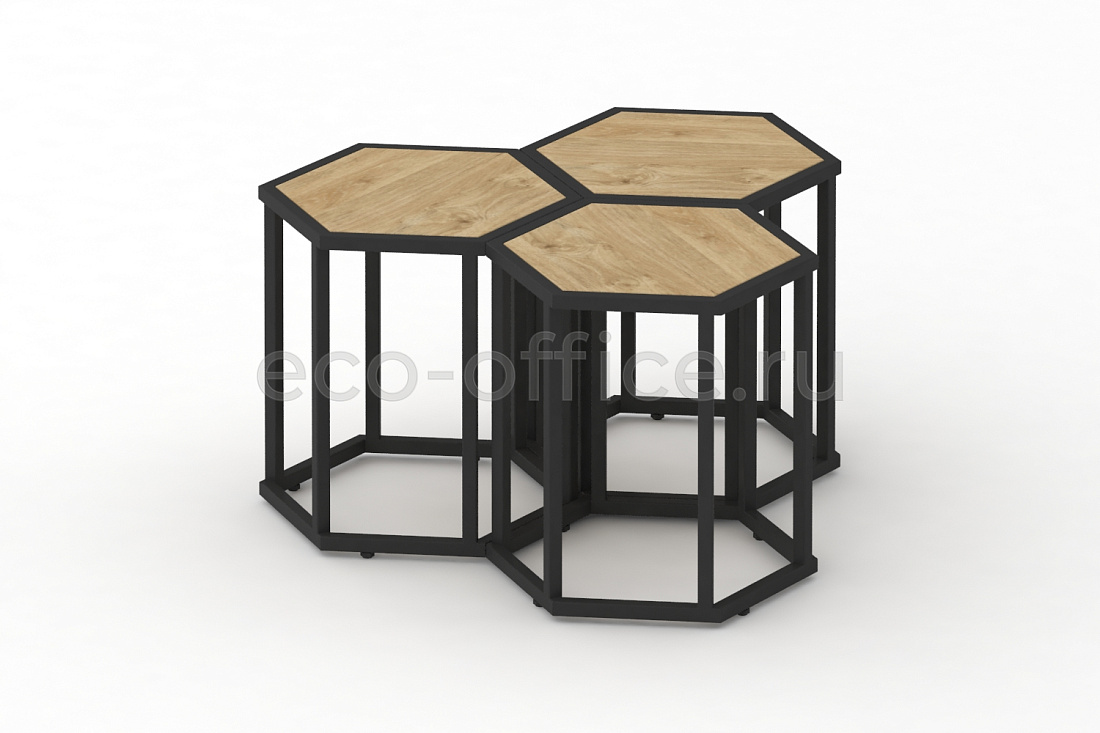 Стол журнальный HEX-450 Тиквуд Светлый / Чёрный металл  стоимость