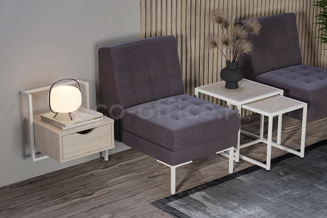Журнальные столы LOFT Денвер Светлый / Белый металл  стоимость