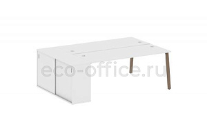 Рабочая станция с опорным шкафом-купе METAL SYSTEM STYLE БА.РС-СШК-1.5 Белый / Мокко металл фото