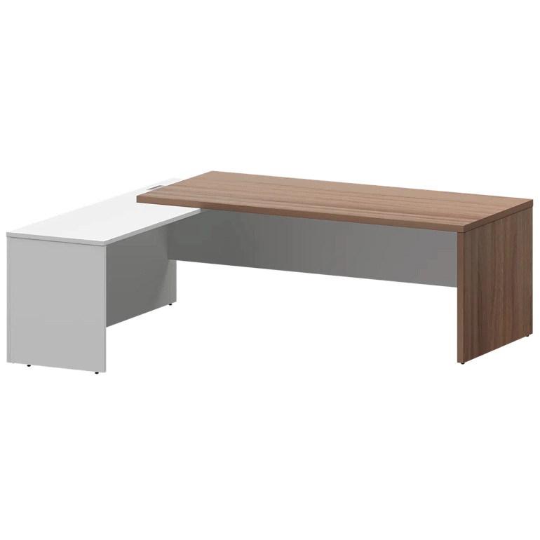 стол руководителя левый protech kzp-22l темный шимо/белый фото