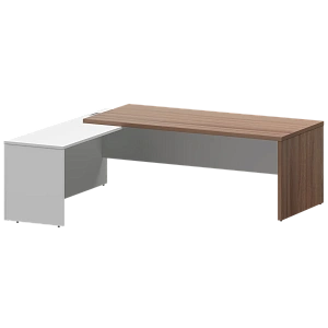 Стол руководителя левый Protech KZP-22L Темный шимо/Белый фото