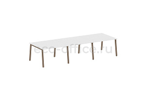 Стол переговорный (3 столешницы) METAL SYSTEM STYLE БА.ПРГ-3.2 Белый / Мокко металл фото