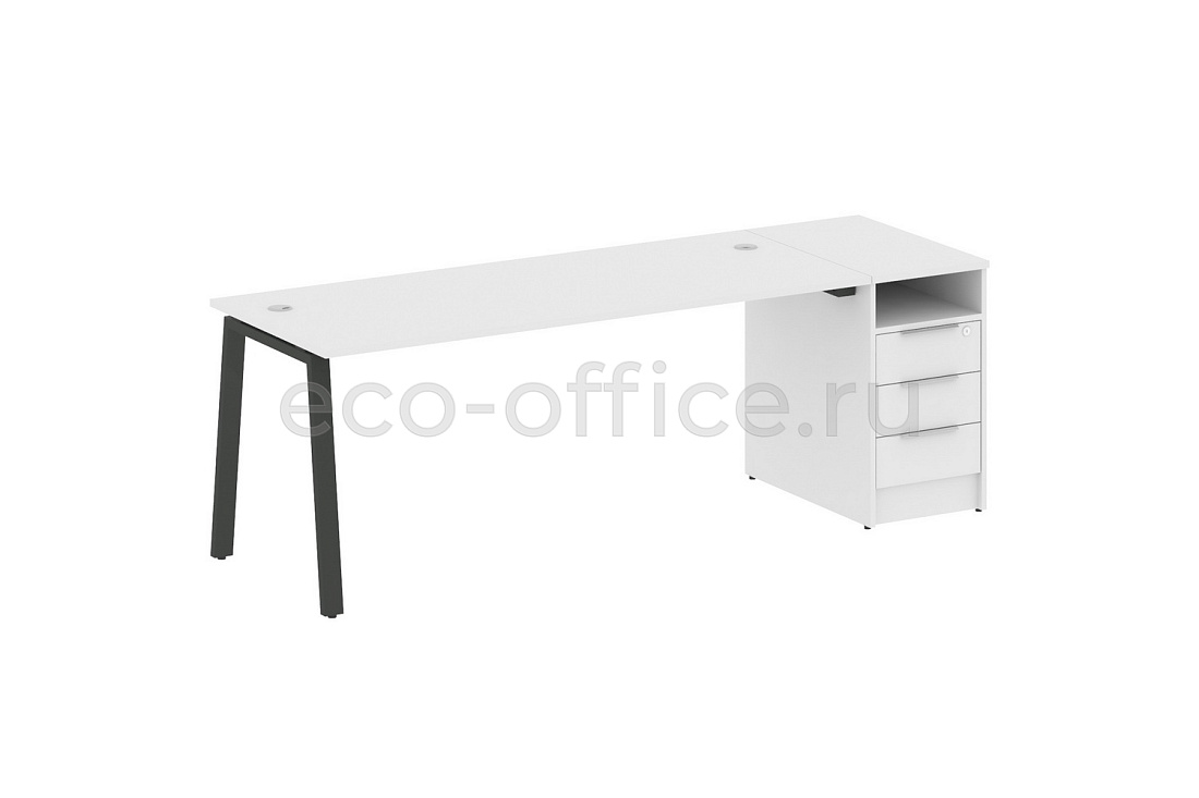 Рабочая станция с опорной тумбой METAL SYSTEM STYLE БА.РС-СТП-1.5 Белый / Антрацит металл  стоимость