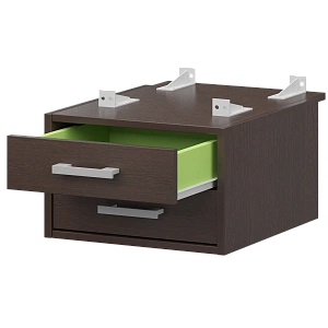 Тумба подвесная для столов на м/каркасе гл.730 мм Protech АМТ2-02.73 Дуб венге/Белый фото