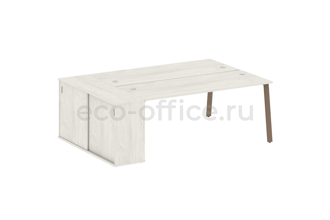 Рабочая станция с опорным шкафом-купе METAL SYSTEM STYLE БА.РС-СШК-1.5 Дуб Наварра / Мокко металл  стоимость
