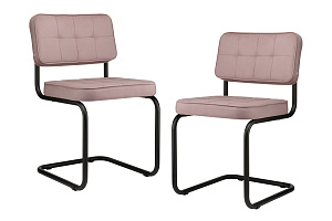 Комплект конференц-кресел ECO-CHAIR COLOMBO Comfort CLM-05 Розовый велюр / Чёрный металл фото