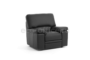 Кресло ELLA 1 Dakota black Чёрная кожа фото