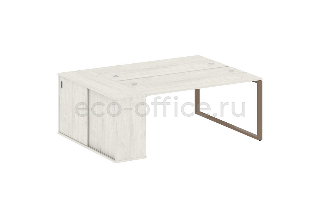 Рабочая станция с опорным шкафом-купе METAL SYSTEM STYLE БО.РС-СШК-1.4 Дуб Наварра / Мокко металл  стоимость