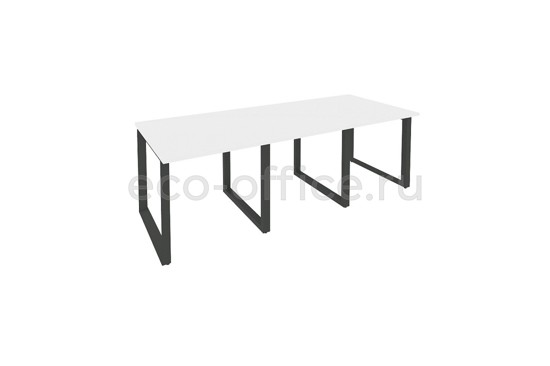 Стол переговорный (3 столешницы) ONIX O.MO-PRG-3.0 Белый Бриллиант / Антрацит металл  купить в Москве