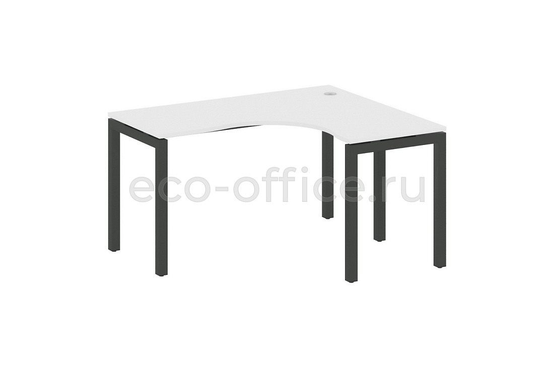Стол криволинейный правый METAL SYSTEM QUATTRO 5x5 50БП.СА-3 Пр Белый / Антрацит металл купить в Москве