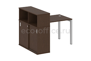 Стол письменный с опорным шкафом-купе METAL SYSTEM QUATTRO 5x5 50БП.РС-СШК-3.1 Венге Цаво / Серый металл фото