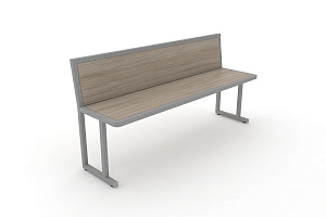 Скамья учебная трёхместная DESK DK-1500L Дуб Аттик / Серый металл фото