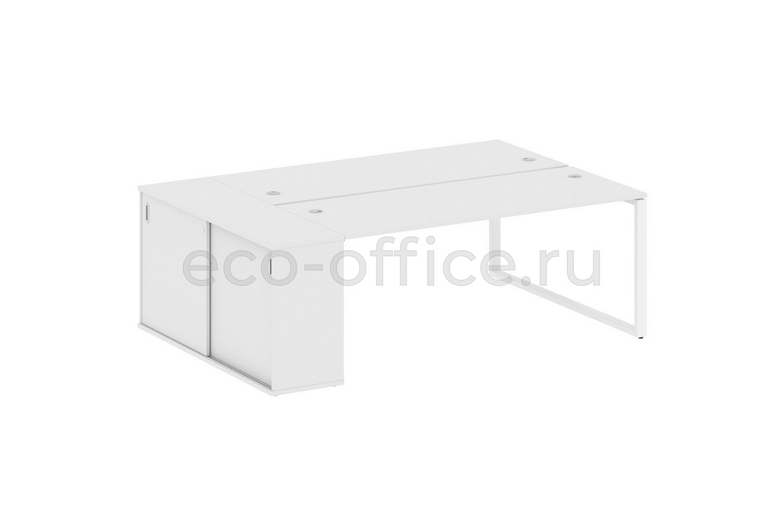 Рабочая станция с опорным шкафом-купе METAL SYSTEM STYLE БО.РС-СШК-1.5 Белый / Белый металл  стоимость