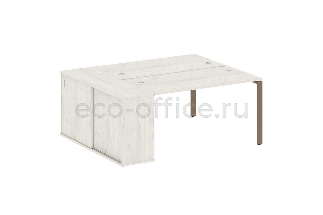 Рабочая станция с опорным шкафом-купе METAL SYSTEM STYLE БП.РС-СШК-1.3 Дуб Наварра / Мокко металл  стоимость