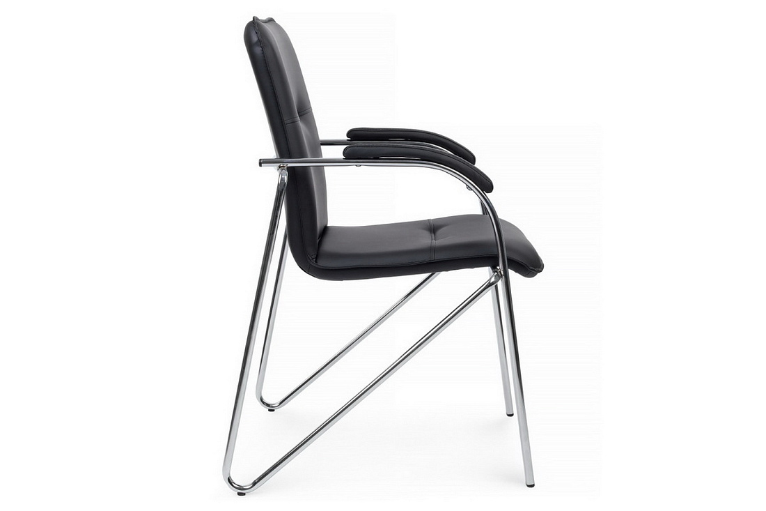 конференц-кресло rv chair самба на гальванических опорах smb-01h чёрная экокожа фото
