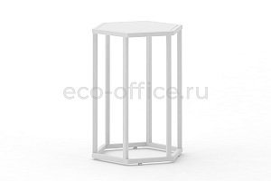 Стол журнальный HEX-600 Белый / Белый металл фото