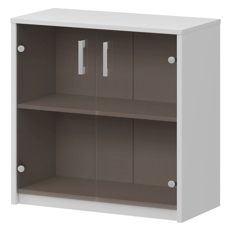 стеллаж низкий с тонированным стеклом protech а-302/а-стл302тон белый фото