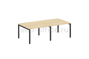 Стол переговорный (2 столешницы) METAL SYSTEM QUATTRO 5x5 50БП.ПРГ-2.2 Акация Лорка / Антрацит металл фото