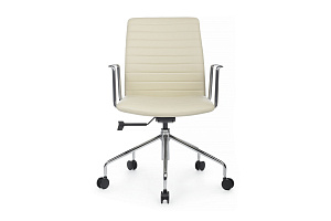 Кресло офисное RV Design LINO B2410 Бежевая экокожа фото