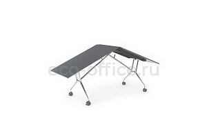 Стол большой со складной столешницей 280 см на колесах PIEGO 151012 Black / Black фото