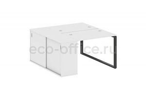 Рабочая станция с опорным шкафом-купе METAL SYSTEM STYLE БО.РС-СШК-1.1 Белый / Антрацит металл фото
