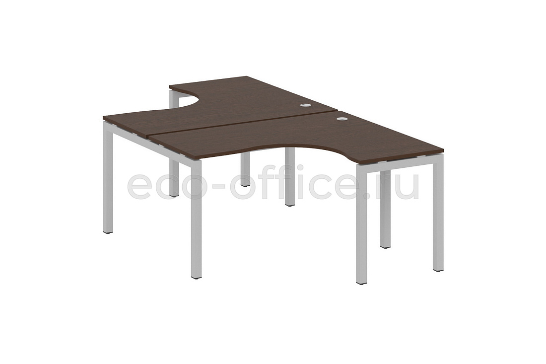 Рабочая станция криволинейная METAL SYSTEM QUATTRO 5x5 50БП.РАС-СА-2.3 Венге Цаво / Серый металл купить в Москве