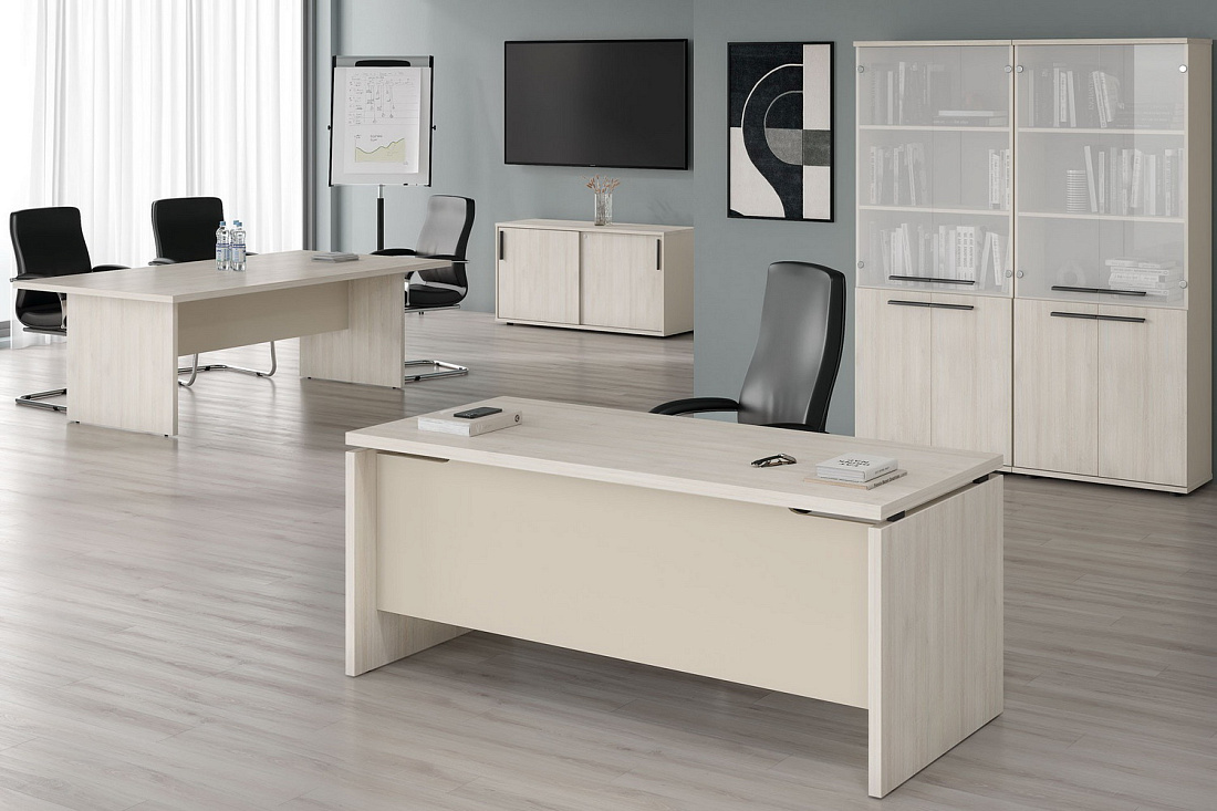кабинет руководителя new line дуб шамони светлый фото