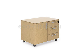 Тумба подкатная 3 ящика, дверь EXE 101 502 OAK 07 Дуб Светлый / Хром фото
