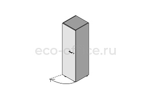 Шкаф средний левосторонний (меламин) ELITE 174068 Dark Poplar / Black (Cod.51) фото