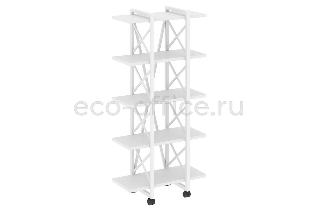 Стеллаж на колесных опорах LOFT VR.L-MST.K-5.4V Белый Бриллиант / Белый металл   стоимость