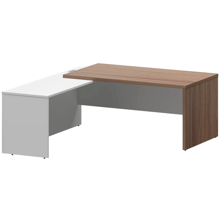 стол руководителя левый protech kzp-18l темный шимо/белый фото