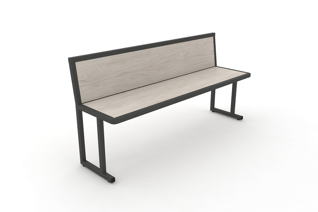 Скамья учебная трехместная DESK DK-1500L Денвер Светлый / Антрацит Металл  стоимость