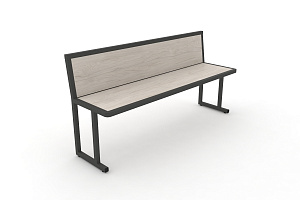 Скамья учебная трёхместная DESK DK-1500L Денвер Светлый / Антрацит металл фото