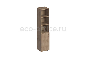 Шкаф для документов узкий полузакрытый КОМФОРТ К.380 Дуб Шамони Тёмный фото