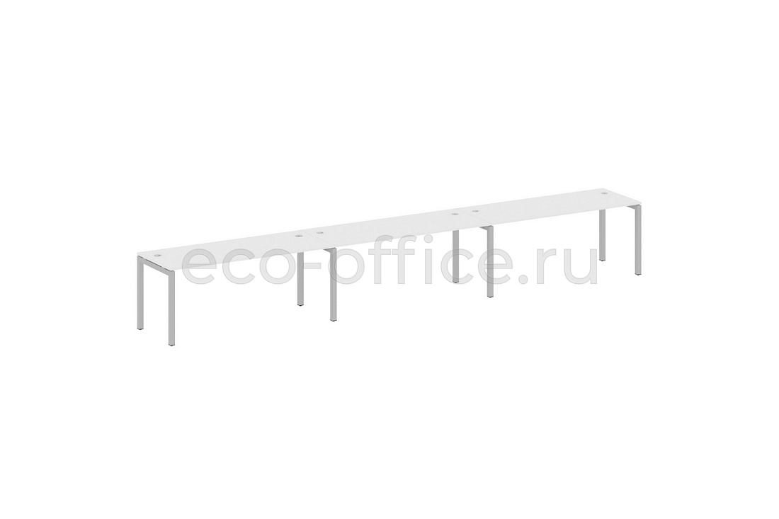 Рабочая станция на 3 рабочих места METAL SYSTEM QUATTRO 5x5 50БП.СМ-3.5 Белый / Серый металл  стоимость