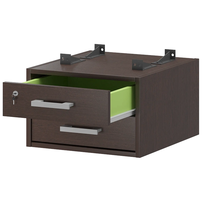 тумба подвесная для столов на м/каркасе гл.600 мм protech амт2-02м.60 дуб венге фото