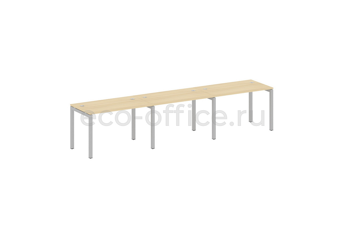 Рабочая станция на 3 рабочих места METAL SYSTEM QUATTRO 5x5 50БП.СМ-3.2 Акация Лорка / Серый металл  стоимость