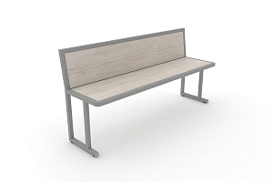Скамья учебная трёхместная DESK DK-1500L Денвер Светлый / Серый металл фото