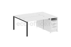 Рабочая станция с опорной тумбой METAL SYSTEM STYLE БП.РС-СТП-2.3 Белый / Антрацит металл фото