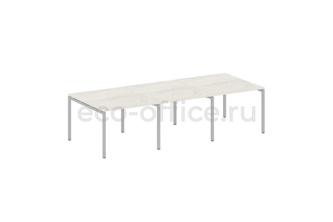 Стол переговорный (3 столешницы) METAL SYSTEM QUATTRO 4x4 40БП.ПРГ-3.1 Дуб Наварра / Серый металл  стоимость