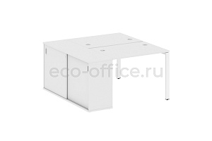 Рабочая станция с опорным шкафом-купе METAL SYSTEM STYLE БП.РС-СШК-1.1 Белый / Белый металл фото