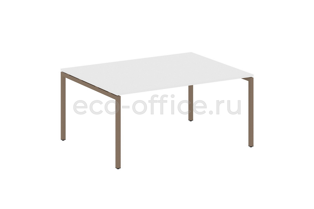 Стол переговорный (1 столешница) METAL SYSTEM QUATTRO 4x4 40БП.ПРГ-1.4 Белый / Мокко металл  стоимость
