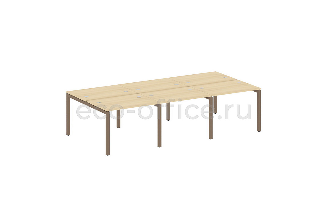 Рабочая станция на 6 рабочих мест METAL SYSTEM QUATTRO 5x5 50БП.СМ-6.1 Акация Лорка / Мокко металл  стоимость