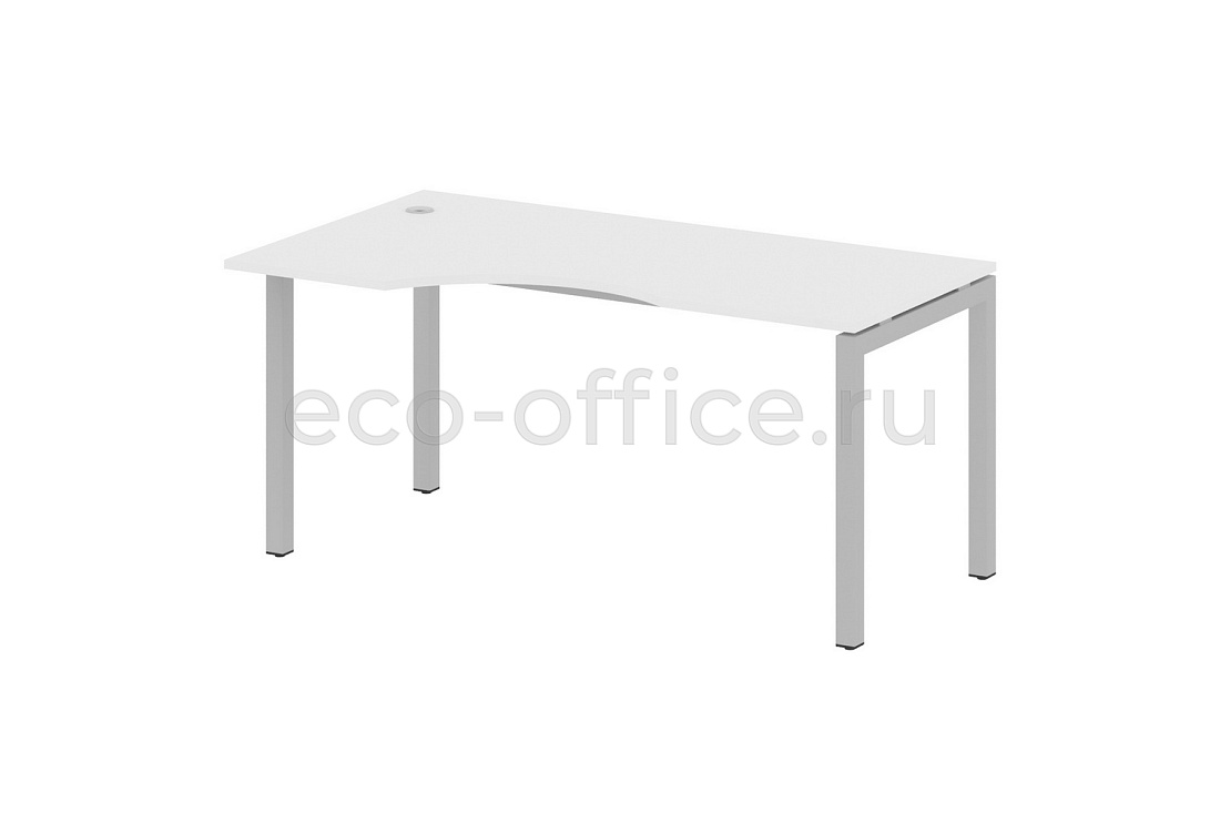 Стол криволинейный левый METAL SYSTEM QUATTRO 5x5 50БП.СА-1 Л Белый / Серый металл купить в Москве