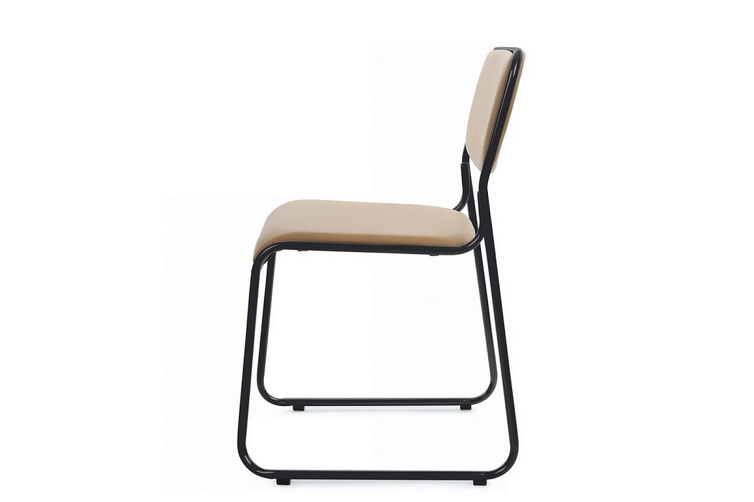 кресло rv chair nix omkl-02b бежевая экокожа / чёрный металл фото