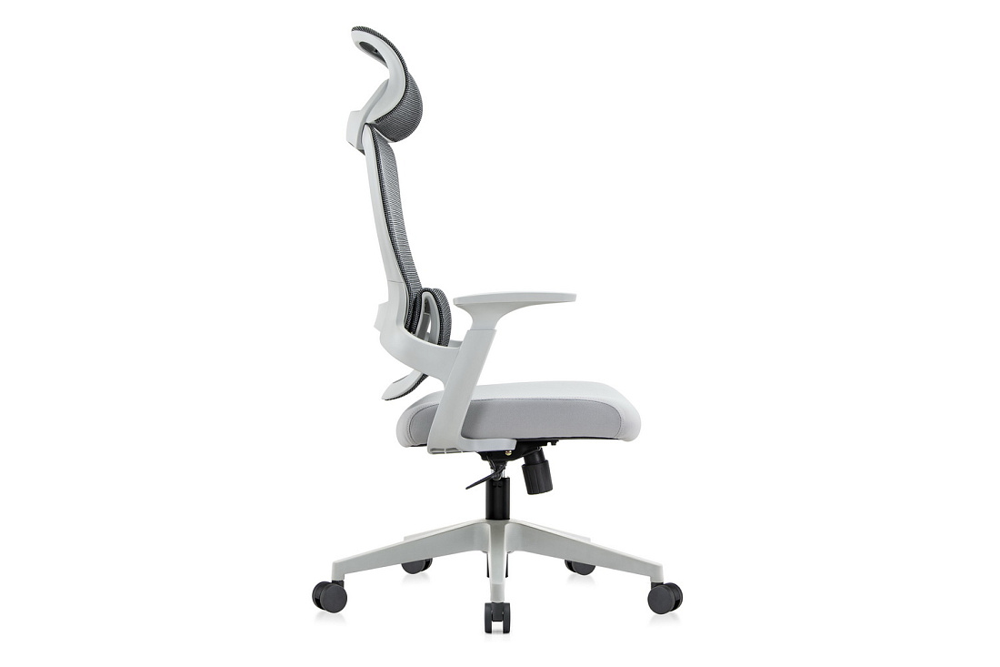 кресло руководителя rv chair job 6246a-hs серая сетка / серая ткань фото