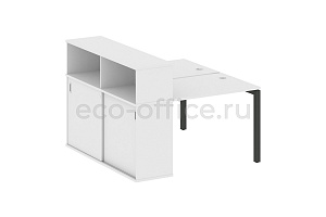 Рабочая станция с опорным шкафом-купе METAL SYSTEM QUATTRO 5x5 50БП.РС-СШК-2.1 Белый / Антрацит металл фото