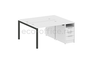 Рабочая станция с опорной тумбой METAL SYSTEM QUATTRO 5x5 50БП.РС-СТП-2.2 Белый / Антрацит металл фото