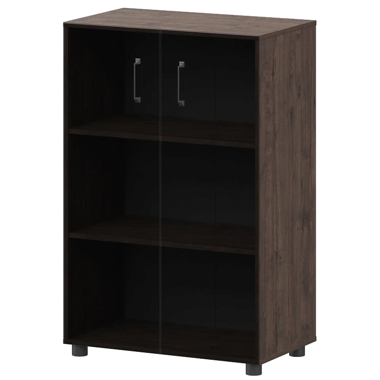 стеллаж средний закрытый с стеклянными фасадами protech к-933,к-946,кф-946 дуб апрель фото